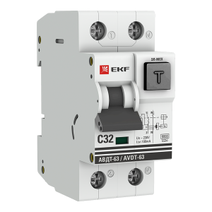 Дифференциальный автомат АВДТ-63 32А/100мА (характеристика C, эл-мех, тип А) 6кА PROxima DA63-32-100em
