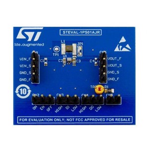 STEVAL-1PS01AJR, Средства разработки интегральных схем (ИС) управления питанием Evaluation board based on ST1PS01AJR 400 mA nano-quiescent synchronous step-down converter STEVAL-1PS01AJR