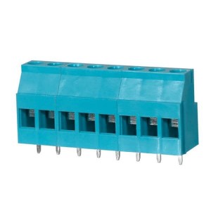 TB010-508-08BE, Фиксированные клеммные колодки Terminal block, screw type, 5.08 , horizontal, 8 poles, CUI Blue, slotted screw, PCB mount