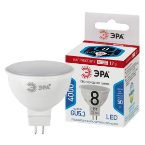Лампочка светодиодная STD LED MR16-8W-12V-840-GU5.3 GU5.3 8 Вт софит нейтральный белый свет Б0049094