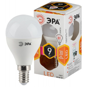 Лампочка светодиодная STD LED P45-9W-827-E14 E14 / Е14 9Вт шар теплый белый свет Б0029041