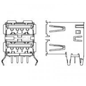 5787745-1, USB-коннекторы USB R/A RCPT