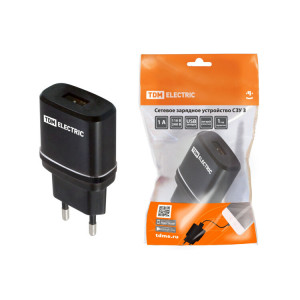Сетевое зарядное устройство, СЗУ 3, 2,1 А, 1 USB, черный, SQ1810-0011
