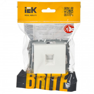 Розетка компьютерная СП RJ45 кат.5E BRITE РК10-БрБ бел. BR-K10-1-K01