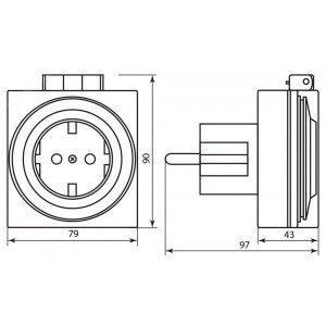 Розетка с таймером (суточная) механическая IP44 16А 3500W Feron 23204