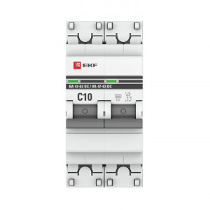 Выключатель автоматический модульный 2п C 10А 6кА ВА 47-63 DC PROxima EKF mcb4763-DC-2-10C-pro