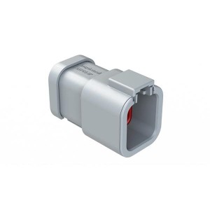 ATP04-6P-MM01, Автомобильные разъемы 6-Position Receptacle, Male, with Endcap and Reduced Diameter Seal, Grey