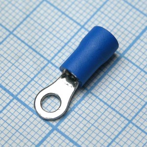 RV2-3.7L  Blue, наконечник кабельный кольцевой с изоляцией d=3.7мм, сеч. пров.1.5-2.5мм2