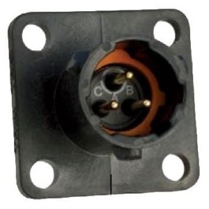 UTS08E33P, Стандартный цилиндрический соединитель 3P Pin Receptacle Square Flange Sz 8E