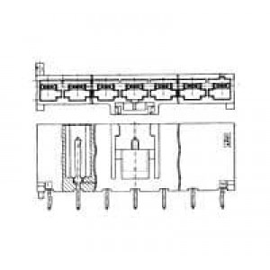 4-178841-1, Электропитание платы AMP U/P SGL ROW HDR ASSM V 6P