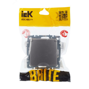 Розетка BRITE РСбш10-3-44-БрС 16А IP44 с заземл. защ. шторки с крышкой сталь BR-R16-16-44-K46