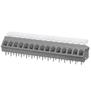 TBL005A-500-15GY-2WT, Фиксированные клеммные колодки Terminal block, screwless, 5.00, 45 , 15, Gray w White Button