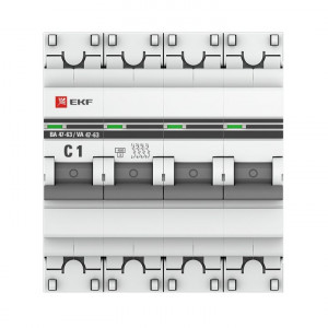 Автоматический выключатель 4P 1А (C) 4,5kA ВА 47-63 PROxima mcb4763-4-01C-pro
