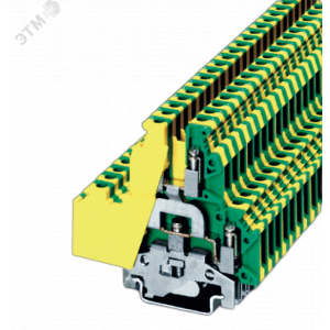 Клемма заземления двухуровневая , винтовой зажим, 4 точки подключения, 4 кв.мм KRUKB-5-PE