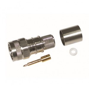 TC-600-NMH-X, РЧ соединители / Коаксиальные соединители N-Male (plug) crimp connector (solder-on pin) hex/knurl nut, no braid trim for use to 8 GHz