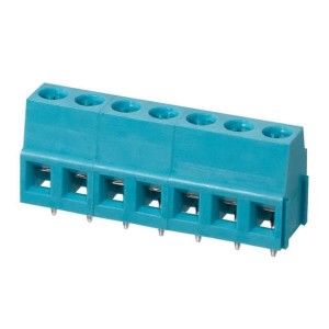 TB007-508-07BE, Фиксированные клеммные колодки Terminal block, screw type, 5.08 , horizontal, 7 poles, CUI Blue, slotted screw, PCB mount