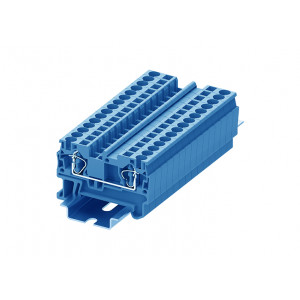 Проходная клемма TC4-2-BU, Проходная клемма, тип фиксации провода: пружинный, номинальное сечение: 4 мм кв., 32A, 800V, ширина: 6,2 мм, цвет: синий, тип монтажа: DIN 35