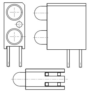553-0004-810F, Светодиодные индикаторы для печатного монтажа 3MM BI LEVEL CBI CUSTOM