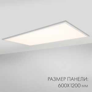 Панель IM-600x1200A-48W White 023158(1), Светодиодная панель с торцевой засветкой. Мощность 48 Вт, св. поток 5100 лм, 106 лм/Вт, белый 6000-7500 K, CRI>80, угол 120°, напряжение питания 230 В. Белый квадратный корпус из алюминия, экран PS, LGP PMMA, степень защиты IP40. Размер (Д?Ш?В) 1195?595?1