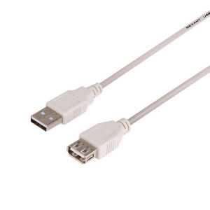 Шнур USB (шт.USB A - гн. USB A), 1.8 метра, серый