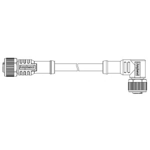 M12A08FL-12AMR-SDA05, Кабели для датчиков / Кабели для приводов M12 A CODE DOUBLE ENDED CABLE 8P F CONN TO M CONN L-0.5M PVC