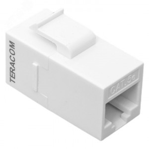 Адаптер проходной Keystone RJ45-RJ45 кат.5E неэкранир. TERACOM бел. TRC-INLC-KSTN-5EUTP-WH