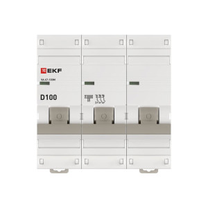 Автоматический выключатель 3P 100А (D) 10kA ВА 47-100M без теплового расцепителя PROxima mcb47100m-3-100D-pro