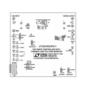 DC1243A, Средства разработки интегральных схем (ИС) управления питанием LTC4215-1 Demoboard Hot Swap Controller with ADC and 3 GPIO (req DC590)