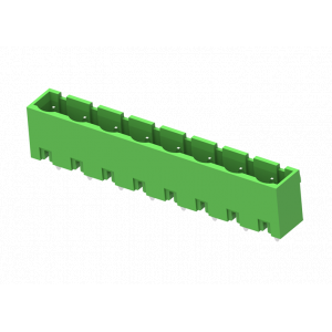 Вилочный разъем на плату MC-PA7.62V03-0001, Вилочный разъем, вертикальный, на плату, шаг: 7.62 мм, 3 полюса, фиксация на плате пайкой, исполнение: стандартное, 630V, 18A, цвет: зеленый