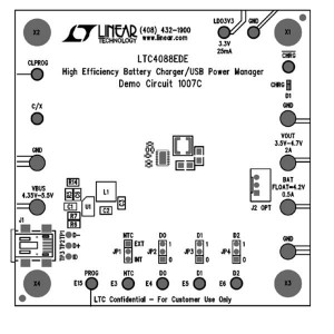 DC1007C, Средства разработки интегральных схем (ИС) управления питанием LTC4088EDE Demo Board High Efficiency Battery Charger/Power manager