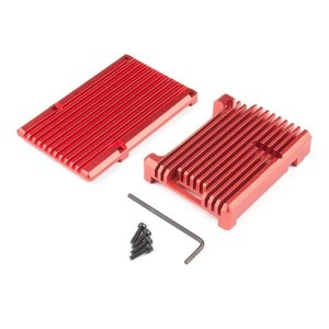 PRT-15893, Принадлежности SparkFun Aluminum Heatsink Case for Raspberry Pi 4 - Red