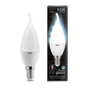 Лампа LED Candle tailed E14 9.5W 4100K 1/10/50 104101210