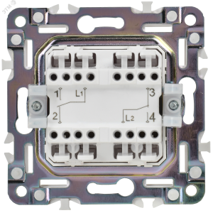 SKANDY Выключатель 2-клавишный проходной 10А SK-V05Bl черный IEK SK-V22-0-10-K02