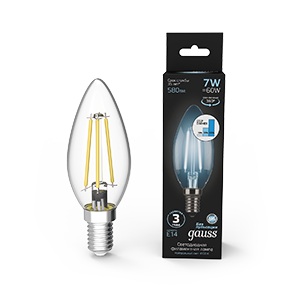 Лампа LED Filament Candle E14 7W 4100К step dimmable 1/10/50 103801207-S