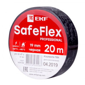 Изолента ПВХ 19мм (рул.20м) черн. SafeFlex plc-iz-sf-b