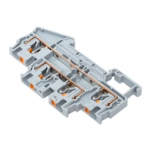 Клеммная колодка пружинная двухуровневая 4 Push-in серая