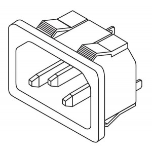 161-0711-2-E, Модули подачи электропитания переменного тока INLET PCB MOUNT