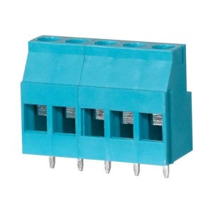 TB010-508-05BE, Фиксированные клеммные колодки Terminal block, screw type, 5.08 , horizontal, 5 poles, CUI Blue, slotted screw, PCB mount