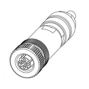 3-2271121-2, Цилиндрические метрические разъемы M12 FEMALE D CODE 4P PG9 SHIELDED (AU)