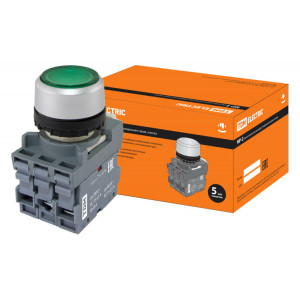 Кнопка с фиксацией MP2-21G(LED) в сборе d22мм/220В 1з+1р зеленая SQ0747-0022