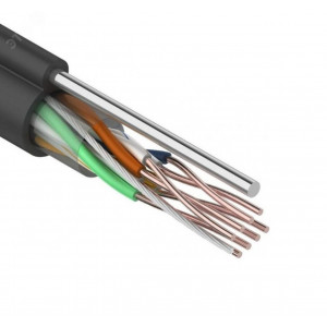 Кабель витая пара  UTP 4PR 24AWG, внешний с тросом без экрана, CAT5e, одножильный, бухта 305м