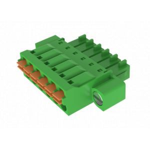 Розеточный разъем на кабель MC-RF3.81H08P-K-0001, Розеточный разъем, прямой, на кабель, шаг: 3.81 мм, 8 полюсов, фиксация провода Push-In исполнение: с монтажными фланцами, 160V, 8A, цвет: зеленый