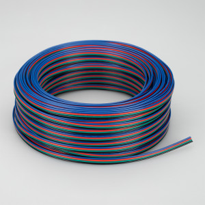 ARL-18AWG-4WIRE-CU, Шлейф для питания и управления мультицветными (RGB) светодиодными лентами. 4 проводника, калибр проводника 18AWG, сечение проводника 0.84 мм2, проводник из луженой меди, внешняя оболочка из ПВХ синего, красного, зелёного и чёрного цветов