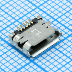 L-KLS1-233-0-0-1-R, Разъем микро USB тип B (розетка) угловой на плату (SMT)