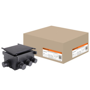 Коробка распаячная СП 118х76х60мм, 8 вводов, черная, для заливки в бетон, IP44 SQ1402-9501