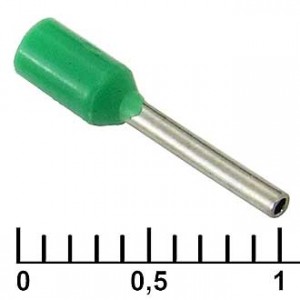 DN00308 GREEN (0.8X8MM), Наконечник на кабель DN00308, зеленый, 0.8x8 мм