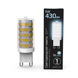 Лампа LED G9 AC185-265V 5W 4100K керамика 1/10/200 107309205