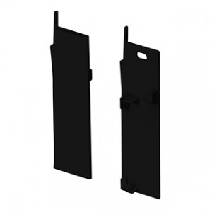 PLINTUS-H73-F BLACK, Пара заглушек (правая - с отверстием, левая - без отверстия) для профиля PLINTUS-H73-F черного цвета. Материал пластик.  В комплекте 2 шт., цена за 1 комплект.