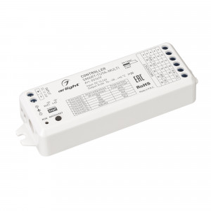 SMART-TUYA-MULTI, Многофункциональный 5-канальный контроллер для светодиодной RGB и MIX лент и модулей (ШИМ), интерфейс TUYA (Wi-Fi), поддерживается управление ЯНДЕКС АЛИСА, совместим с приложением SMART LIFE. Питание/рабочее напряжение 12-24VDC, максимальный ток 3A на кан