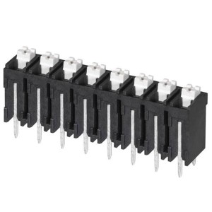 TBLH10V-500-08BK, Фиксированные клеммные колодки Terminal block, screwless, High Temp, 5.00, Vertical, 8, Black w Gray Button